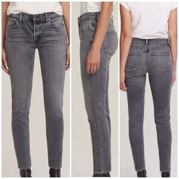 Agolde Sophie Ankle Mid-Rise Jeans Sz 27 Duet Gray Charcoal Skinny Stretchy - Picture 1 of 9